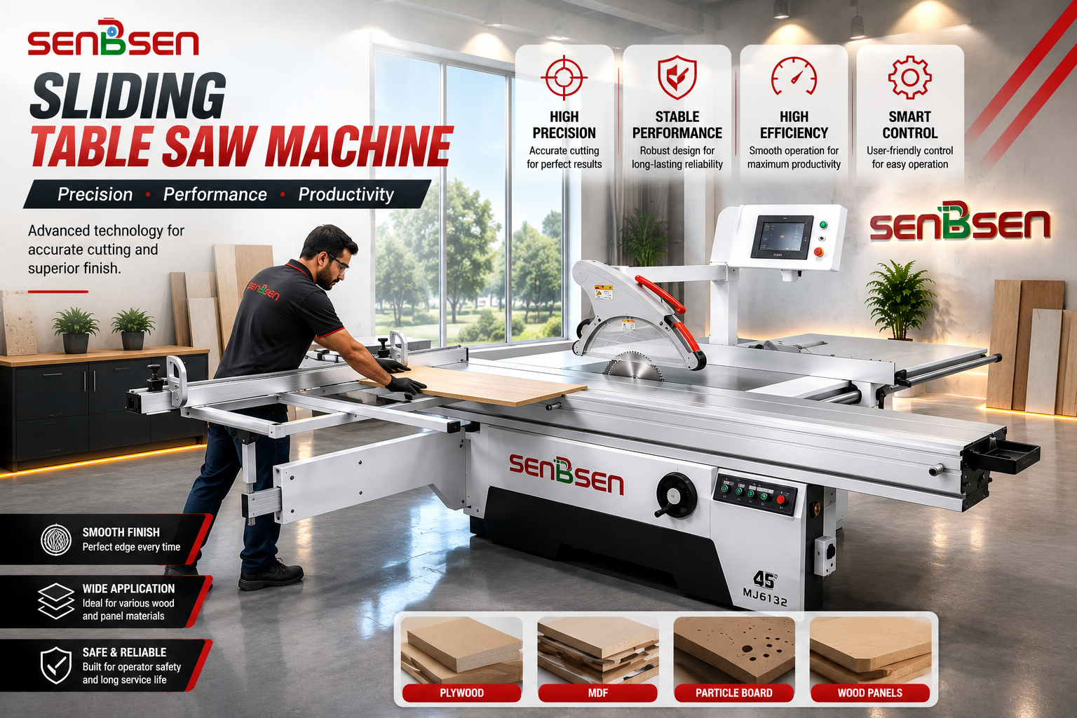 Sliding Panel Saw Machines for Accurate and Smooth Wood Cutting