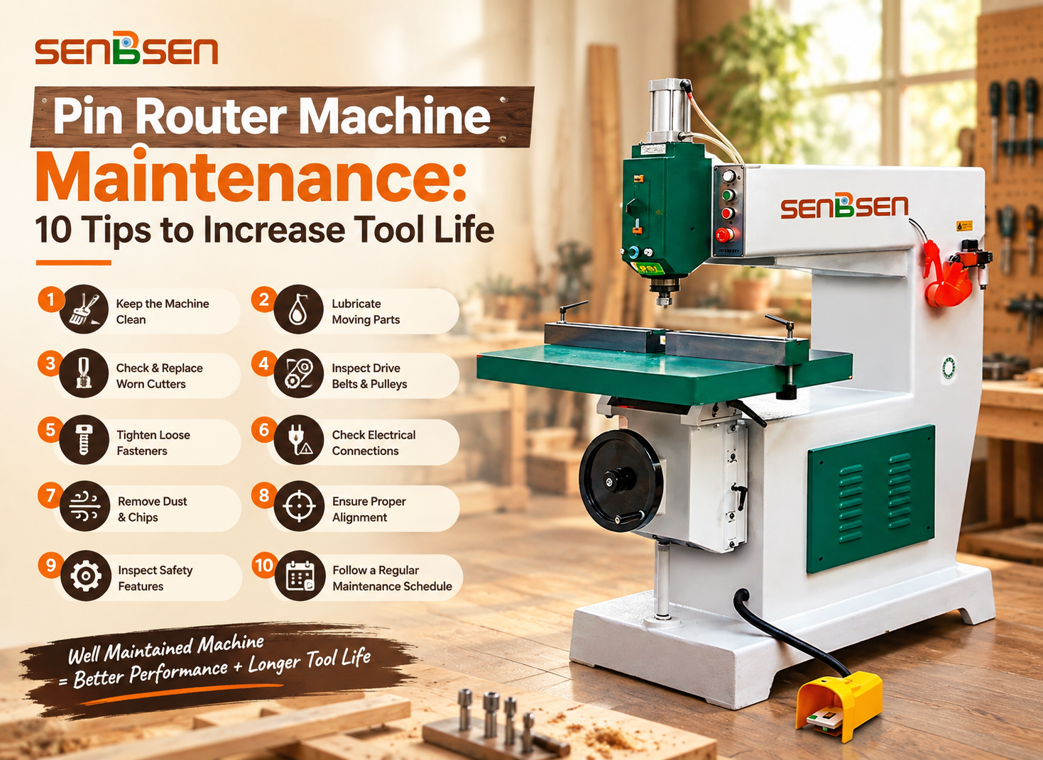 Pin Router Machine Maintenance: 10 Tips to Increase Tool Life